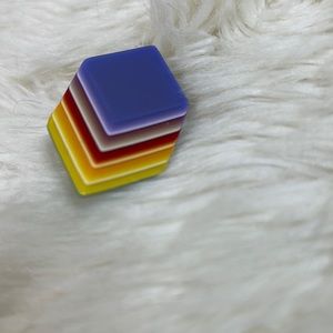 Vintage Lea Stein geometric pin brooch